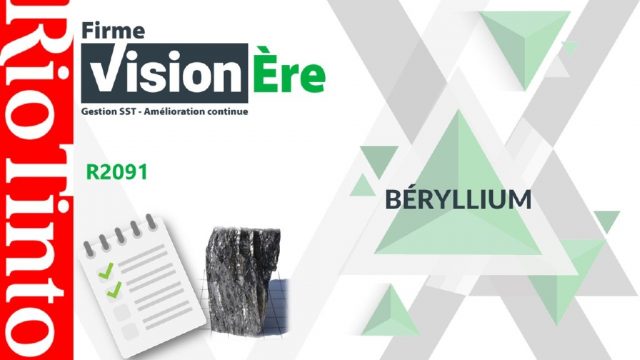 Béryllium – Rio Tinto (Code : R2091)