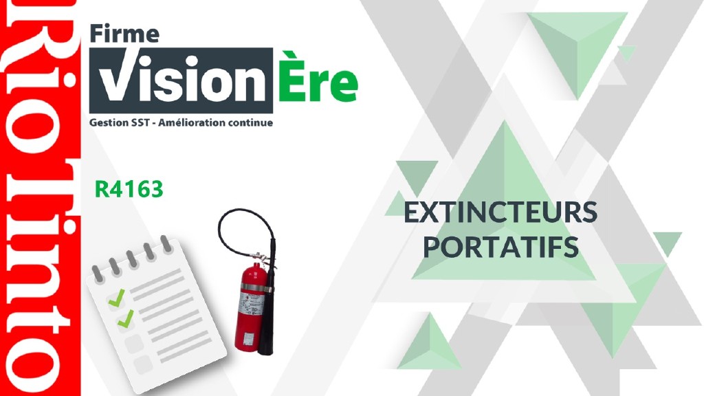 Extincteur portatif – Rio Tinto (Code : R4163)