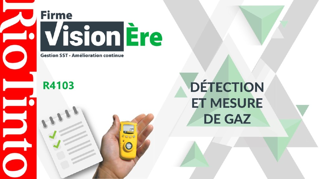 Détection et mesure de gaz  – Rio Tinto (Code : R2098)