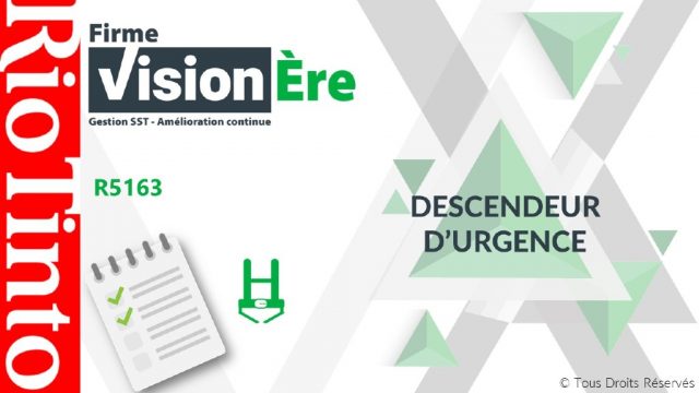 Descendeur d’urgence – Rio Tinto (Code : R5163)
