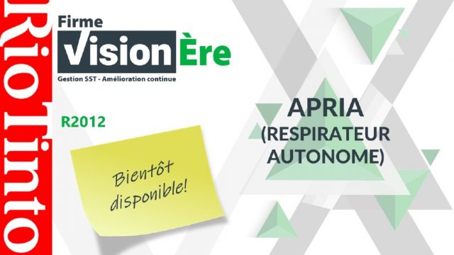 APRIA (respirateur autonome) – Rio Tinto (Code : R2012)