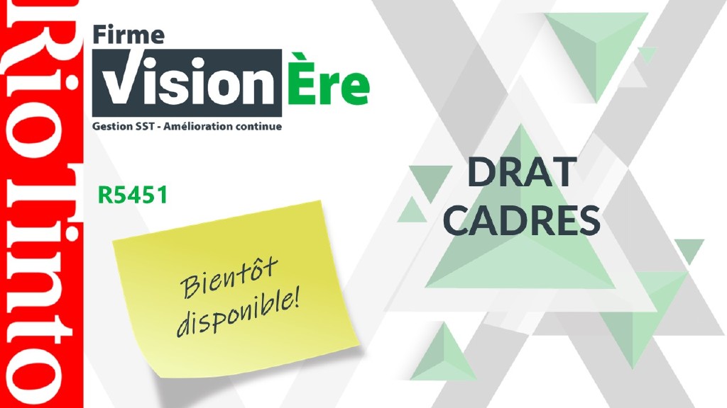 DRAT – Cadres – Rio Tinto (Code : R5451)