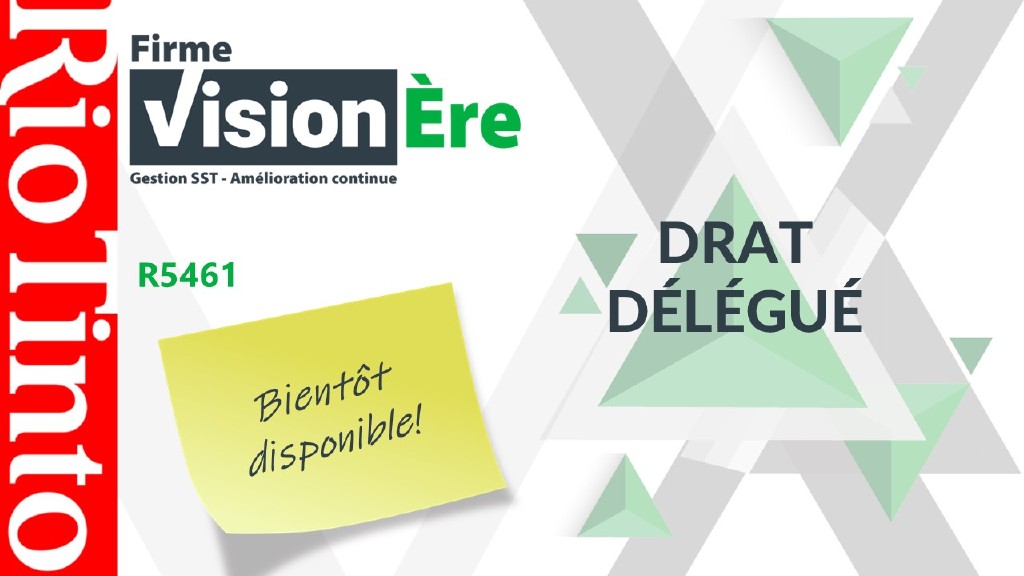 DRAT – Délégué – Rio Tinto (Code : R5461)