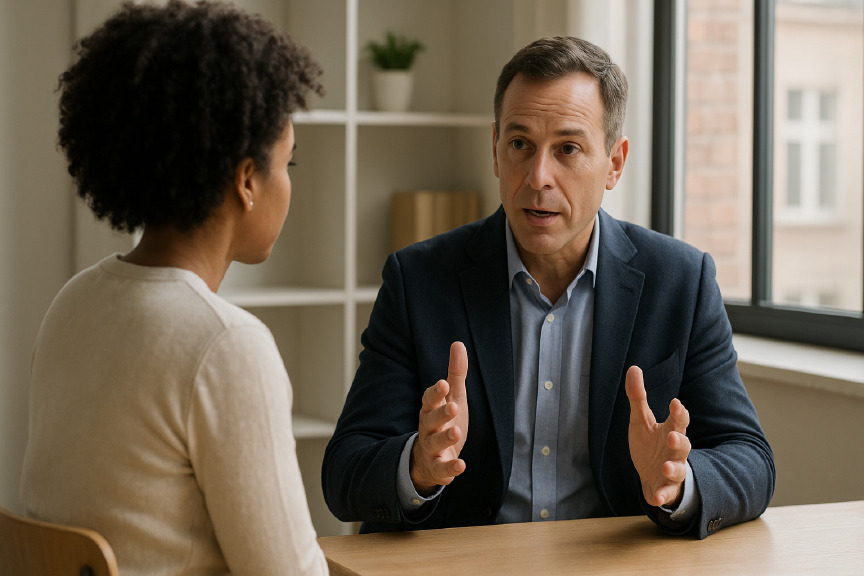 Adopt a favorable non-verbal posture