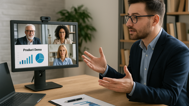 Presentation of a B2B product demo.