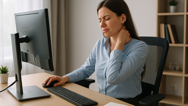 Principles of ergonomics in the workplace (posture, adjustments)