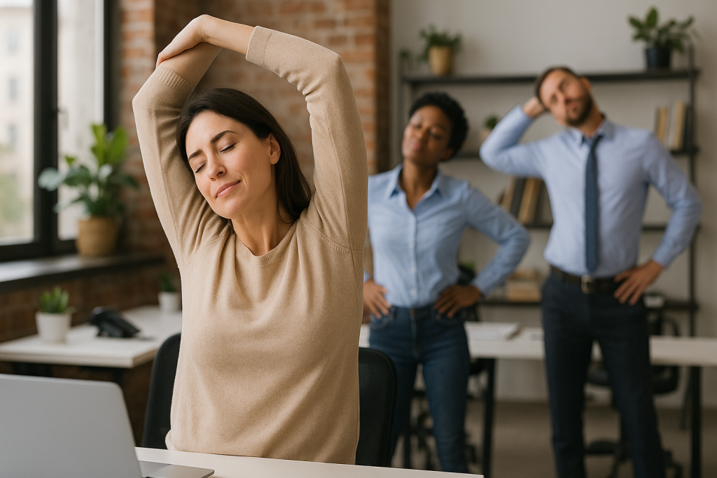 Exercices d’étirement et pauses actives