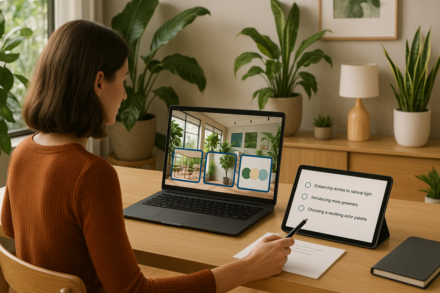 Pratiques de design biophilique dans des contextes professionnels