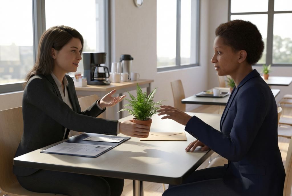 Principles of biophilic design (light, plants, colors)