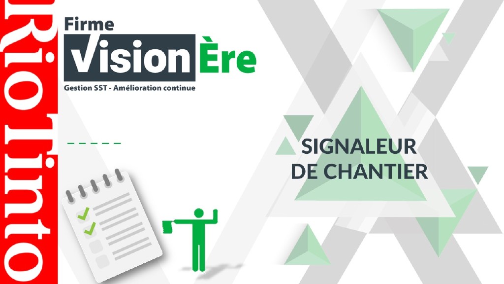 Signaleur de chantier – Rio Tinto