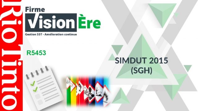 SIMDUT 2015 (SGH) – Rio Tinto (Code : R5453)