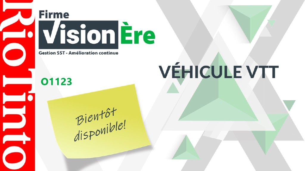 Véhicule VTT – Rio Tinto (Code : O1123)